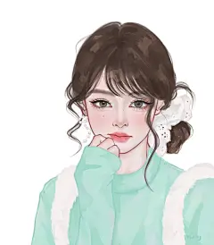 薄荷曼波｜手绘头像附过程 - 小红书