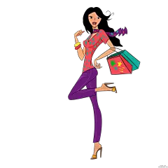 2019年手绘时尚插画 PNG搜索 2019年,购物,过节,快乐,礼物,买买买,女性,双十二,双十一,幸福购物,性感美女,装饰图案