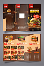 高级快餐汉堡店美食三折页菜单-众图网