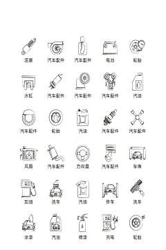 汽车配件电子商务图标