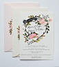 Custom Hand Painted Wedding Invitation Suite/ Set by firstsnowfall, $175.00