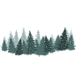 手绘雪中松树林