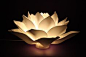 White cream lotus flower lamp yoga inspired night light lamp image 4