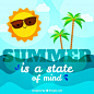 Summer background with beach on a sunny day Free Vector