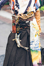 Japanese Steampunk Street Fashion w/ Embroidered Kimono, Geta Sandals & Handmade Items