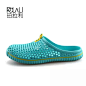 POLALI New Summer Sandals Men Mesh Shoes Mules Clogs Breathable Beach Slippers Male Water Hollow Aqua Wading Chaussure Homme