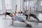 Yoga group classes inside the gym