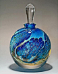 "Round Silver Veil Teal Perfume Bottle" created by Robert Burch: 