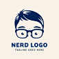 书呆子眼镜logo标志矢量图素材