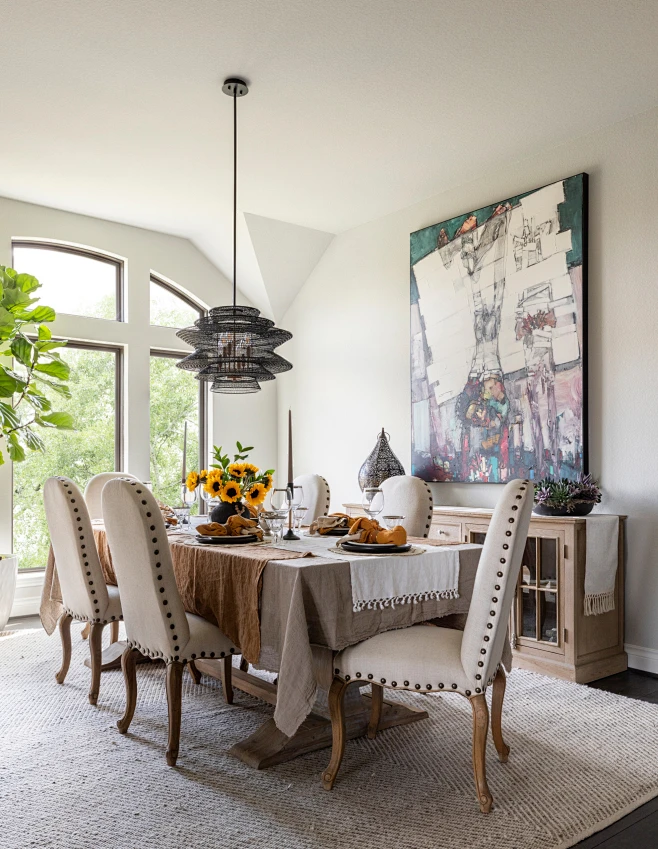 Inspiration for a timeless dark wood floor and brown floor dining room ...