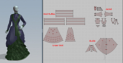 Na只折耳喵采集到C4D-服装板片参考