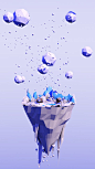 Low poly floating island: 