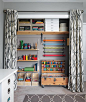 Closet for storage. LOVE this idea!