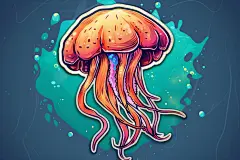 海洋物种水母手绘