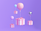 Gifts in the air timeless udhaya illustration flying air ballon gift