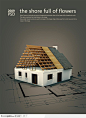 用木头搭建的房子模型图房地产广告psd素材