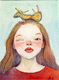 雀斑女孩儿-卜卜._._水彩_涂鸦王国插画