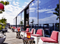 25hours Hotel at MuseumsQuartier Vienna, Austria outdoor leisure property red plaza restaurant Resort home condominium real estate interior design apartment furniture several