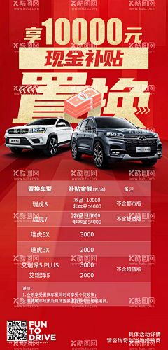汽车置换促销海报  - 源文件下载【酷图网】海报,汽车,置换,促销,奖励,补贴,
