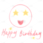手绘-家庭生日派对元素-笑脸