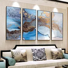 手绘油画客厅沙发背景墙装饰画欧式现代简约抽象挂画大幅别墅定制
