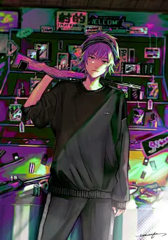 @图维画社  |  插画师【瓜うりた】美少年帅哥型男插画  