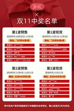 年会中奖名单海报