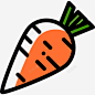 胡萝卜健康食品15色差图标 平面电商 创意素材