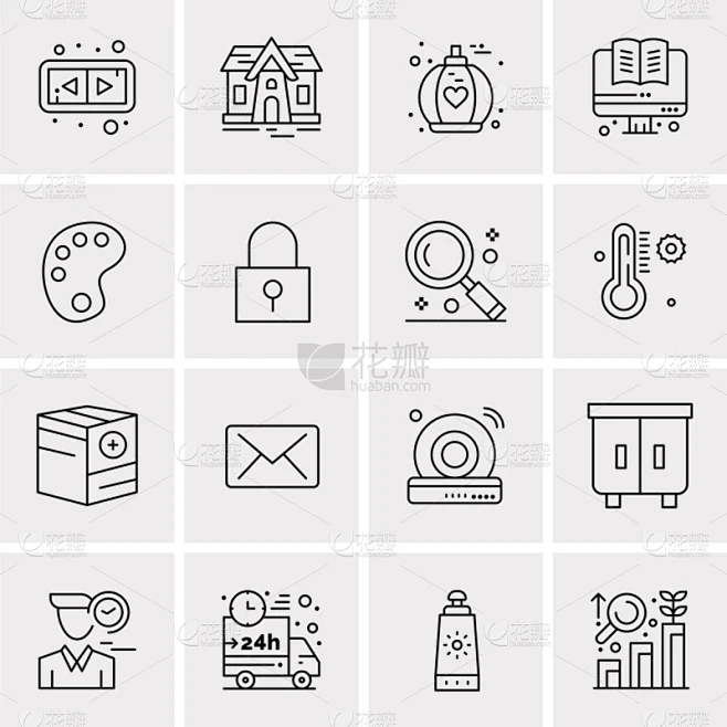 set 16 universal icons business图片_纹理图片素材-花瓣网