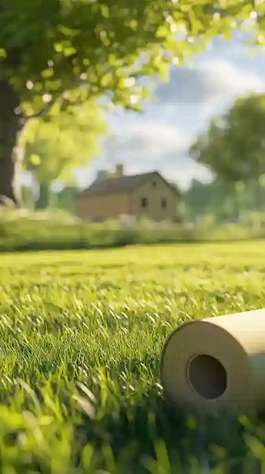 A green lawn is bein...