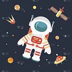 宇航员,太空,天空,星系,月亮,绘画插图,太空船,太空旅行器,性格,科学