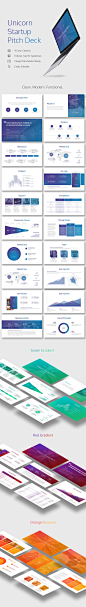 国外PPT背景图片设计免费动态报告工作汇报总结企业介绍简约公司简介精美PPT制作ppt模板下载报告PPT商务PPT模板#PPT# Unicorn Startup Pitch Deck  - Pitch Deck PowerPoint Templates