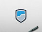 Shield and Cloud security logos logo simple minimalist badge secure shield cloud