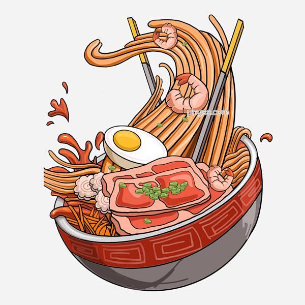 彩绘厦门美食沙茶面图片大小2000x20...
