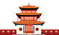 国潮建筑插画PNG