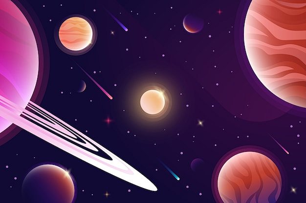渐变星球背景插画矢量图素材