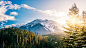 General 3840x2160 landscape mountains clouds forest nature sunlight snowy peak