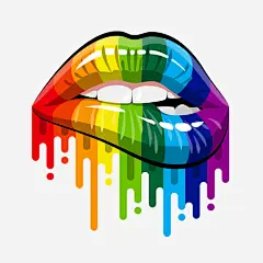 手绘彩色口唇免抠素材 创意素材 png素材