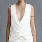 RIMLESS独立设计师品牌西装夹克简约白色马甲低腰背心