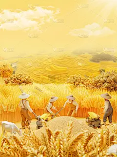立秋通用微缩立秋场景背景图片素材