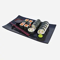 黑色盘子黑色海苔糯米饭团高清素材 网页 设计图片 页面网页 平面电商 创意素材 png素材