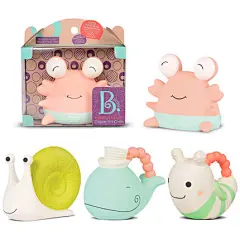 美国B.Toys宝宝牙胶磨牙棒咬咬胶 婴儿早教益智玩具手抓磨牙动物