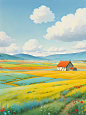 治愈系田园风插画