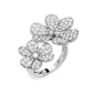 Frivole Between the Finger ring, 18K white gold, Diamond:  112 stones,  2.1 carats, Three Fourth, Jewelry Ring - Van Cleef & Arpels