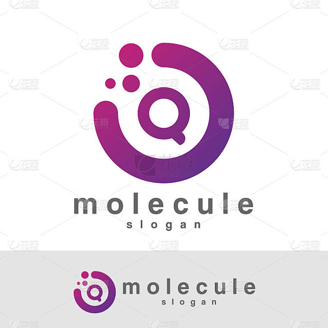 分子首字母Q图标设计
