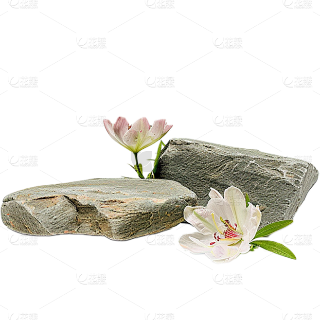 风光实景石头元素素材