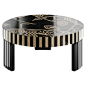 Modern Round Center Coffee Center Table Abstract Pattern Black and White Marquetry For Sale at 1stDibs | striped coffee table, abstract black coffee table, black and white striped coffee table