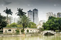 厦门,中山公园,福建省,水,公园,水平画幅,绿色,无人,拱门,建筑外部