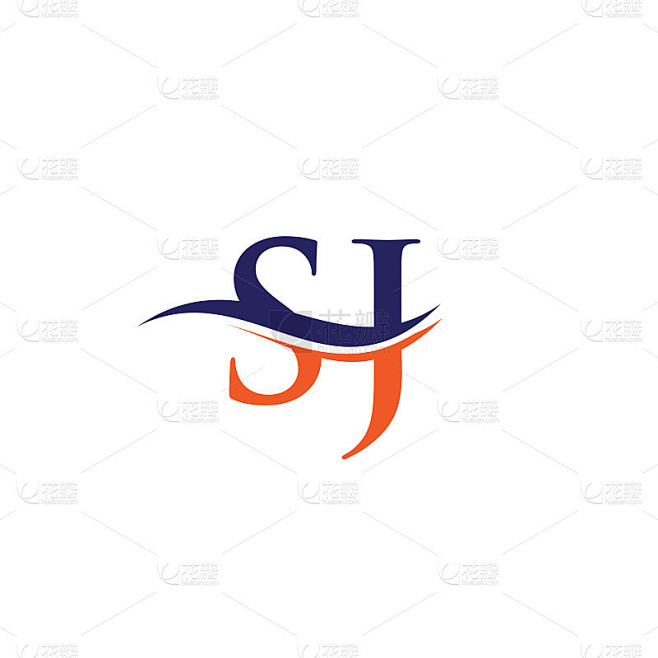 首连字母SJ标志设计。现代字母SJ标志的设计矢量带有现代时尚