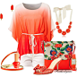 Beginning with this smashing Kate Spade "Grove Court" bag, I found some sensational shoes and other summery Kate Spade accessories. I added the stunning top and shorts, and voila!